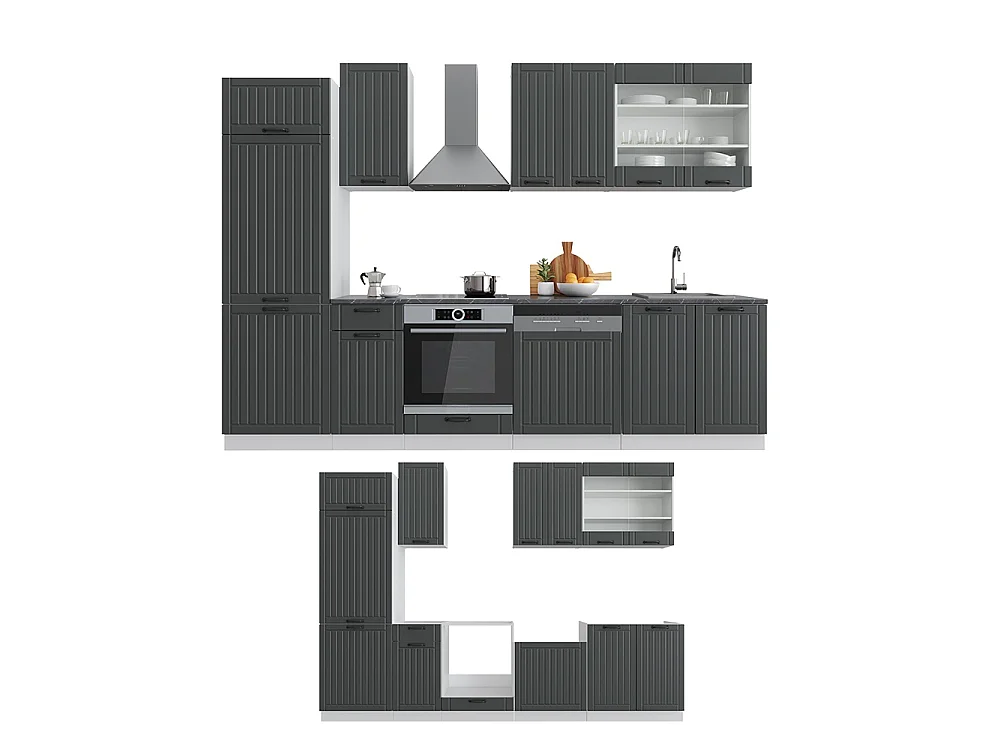 Pentry antracit lanthus/vit 300x46x81.6 fame-line