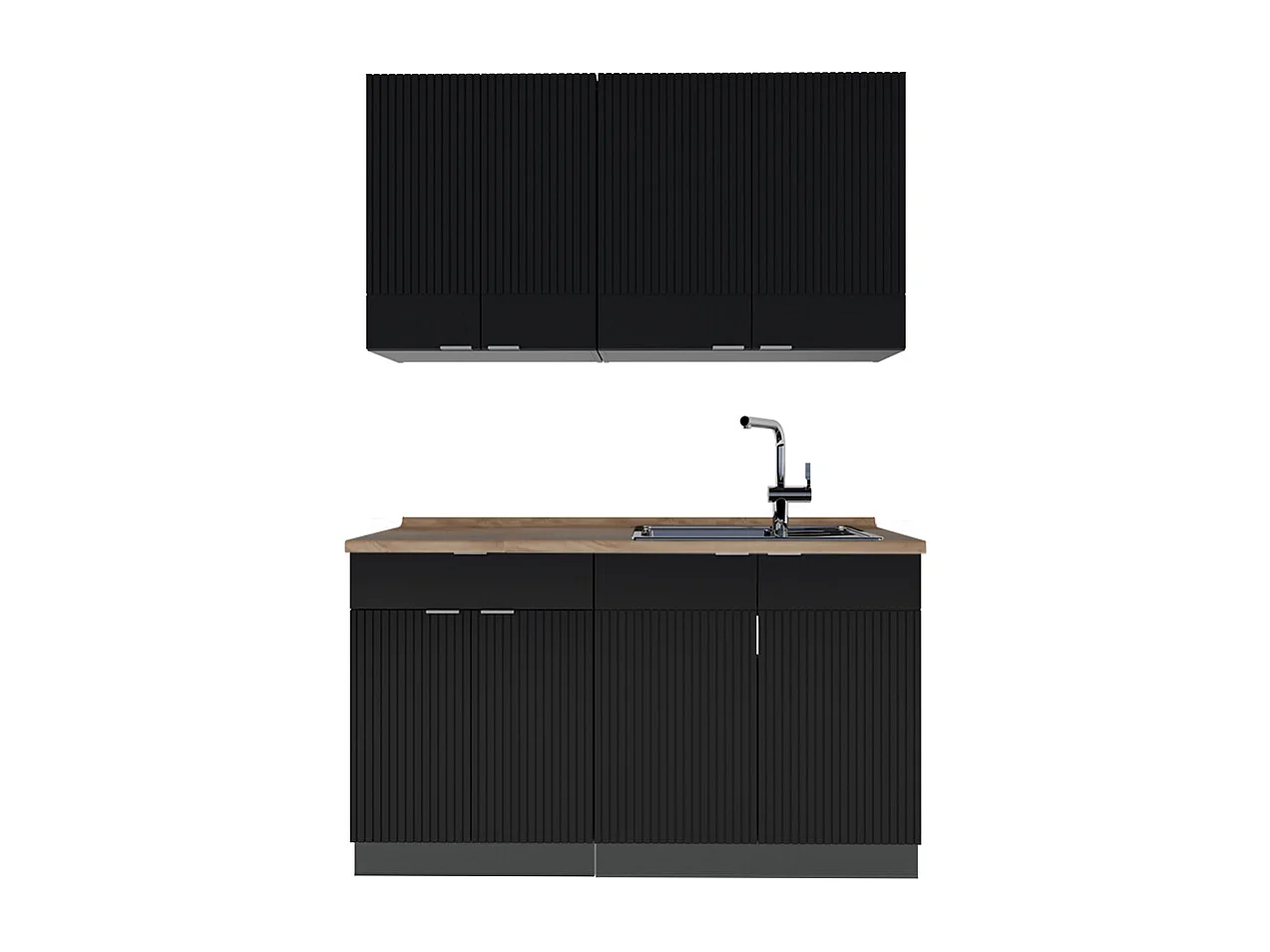 Cuisine noir rayé/anthracite 140x60x81.6 fame-line