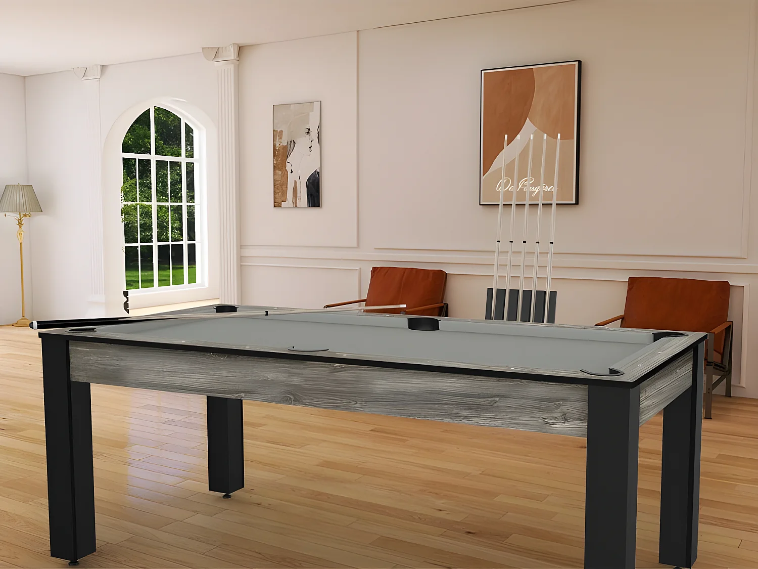 Table de Billard Convertible "Oregon" 213cm Gris