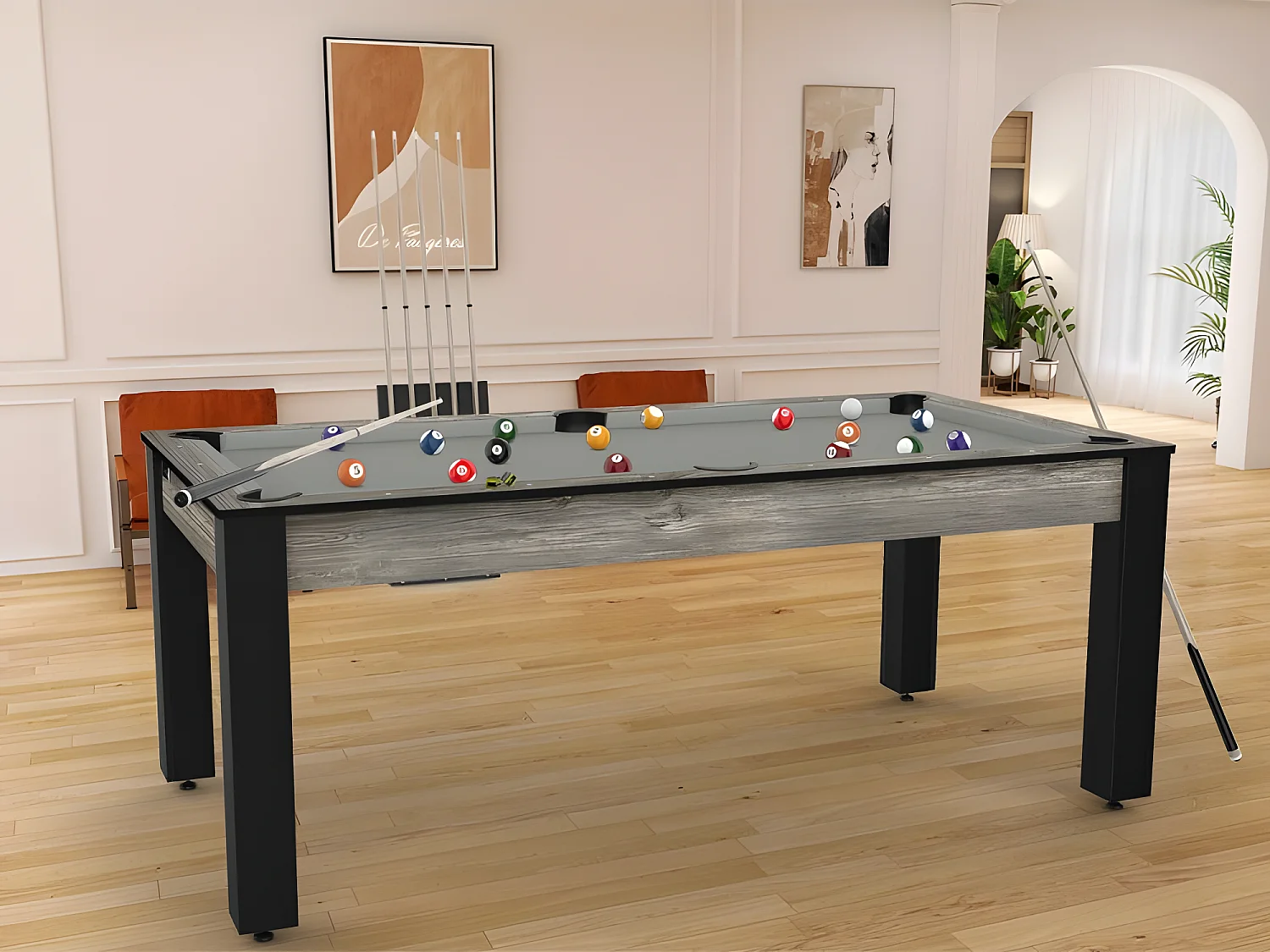 Table de Billard Convertible "Oregon" 213cm Gris