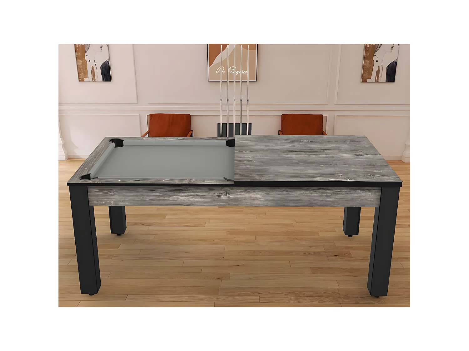 Table de Billard Convertible "Oregon" 213cm Gris