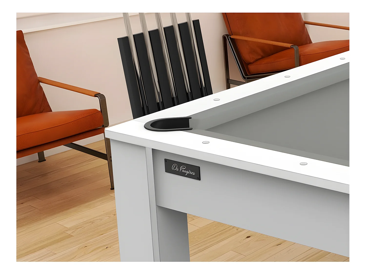 Table de Billard Convertible "Oregon" 213cm Blanc & Gris