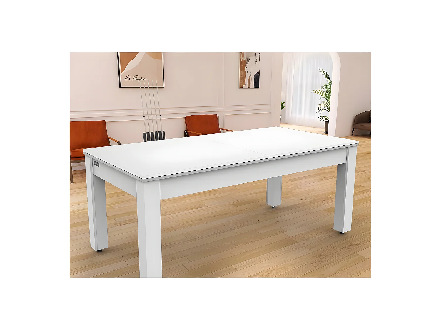 Table de Billard Convertible "Oregon" 213cm Blanc & Gris
