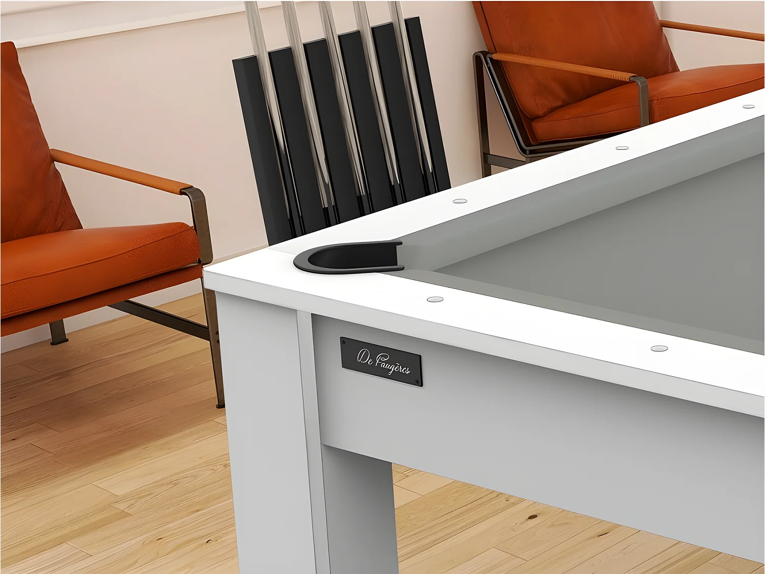Table de Billard Convertible "Oregon" 213cm Blanc & Gris