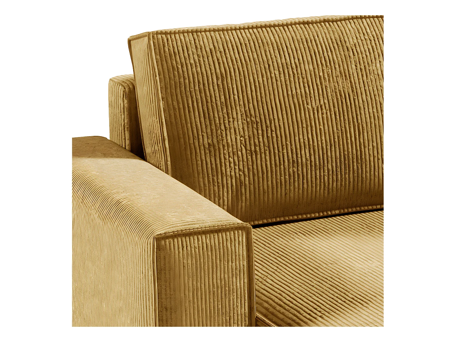 Canapé U 5 places convertible coffre Isaac velours côtelé Jaune