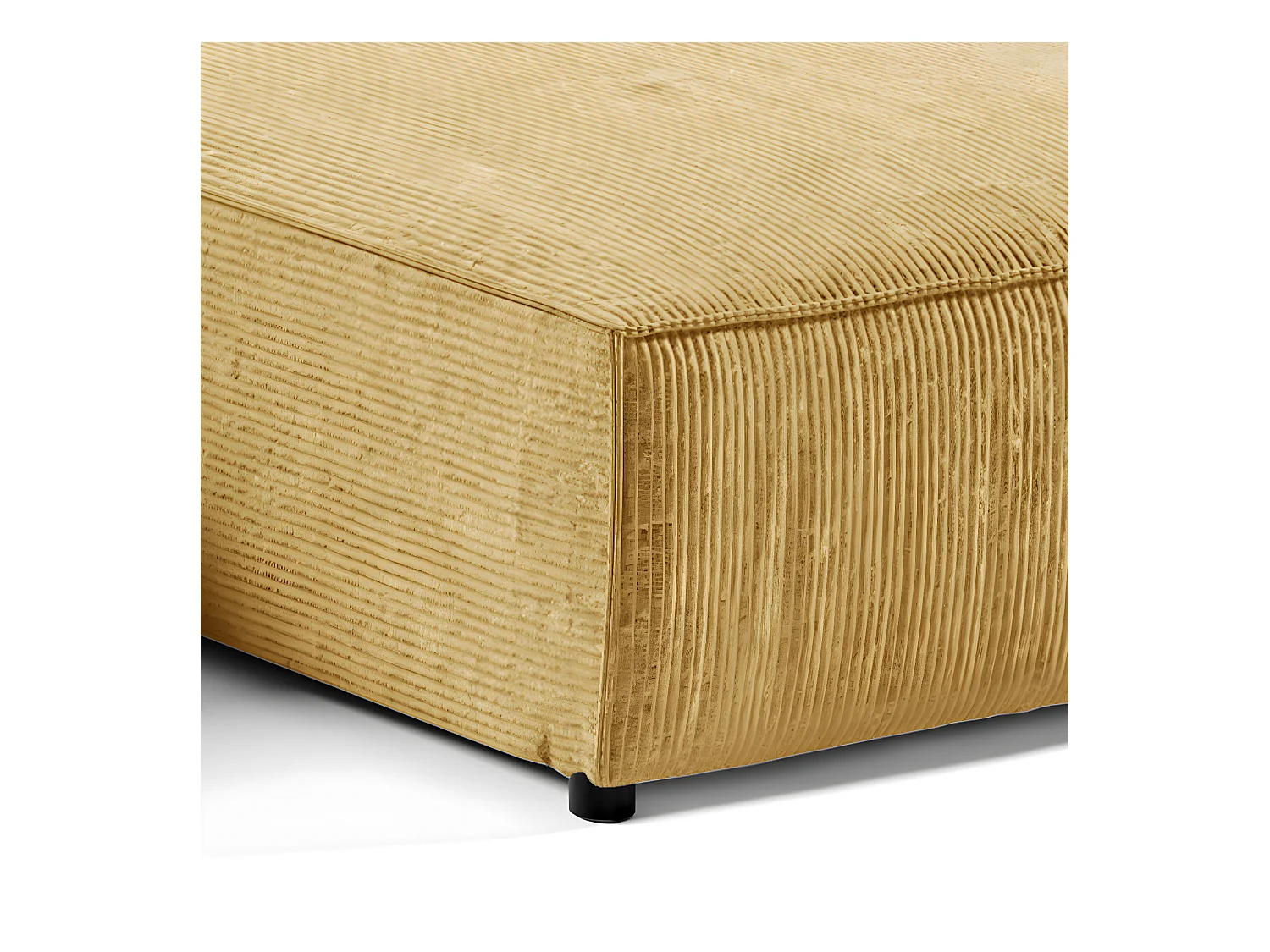 Canapé U 5 places convertible coffre Isaac velours côtelé Jaune