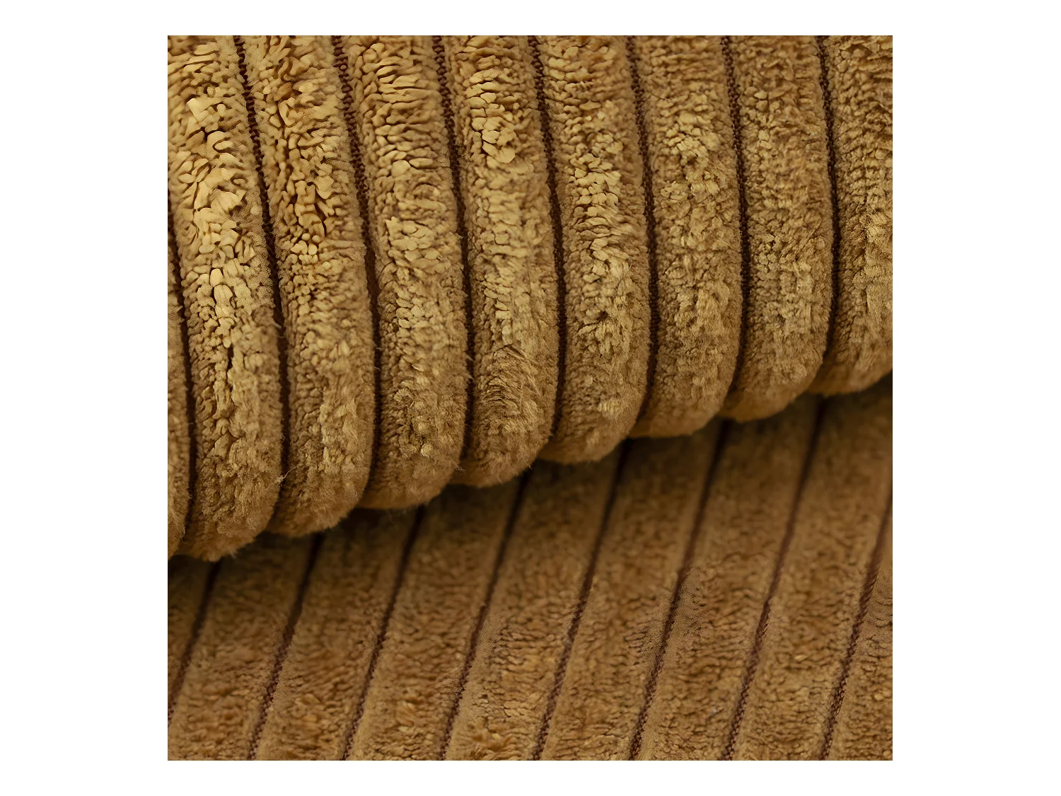 Canapé U 5 places convertible coffre Isaac velours côtelé Jaune