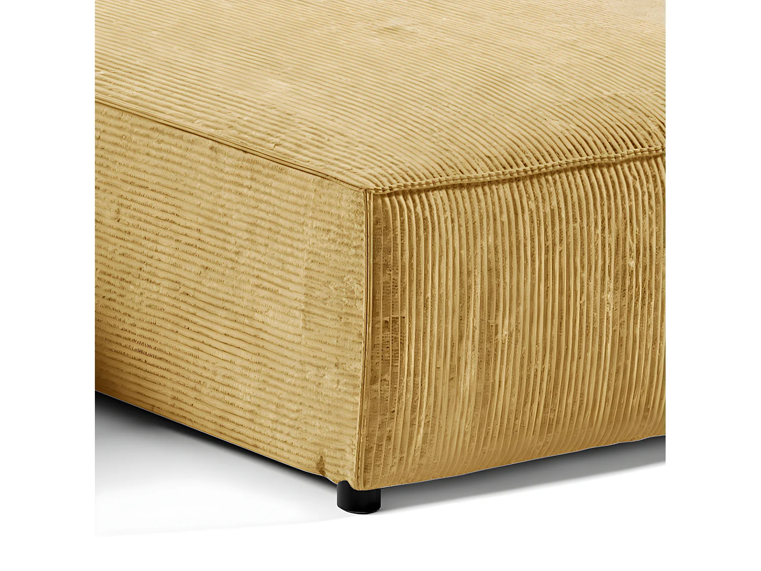 Canapé U 5 places convertible coffre Isaac velours côtelé Jaune