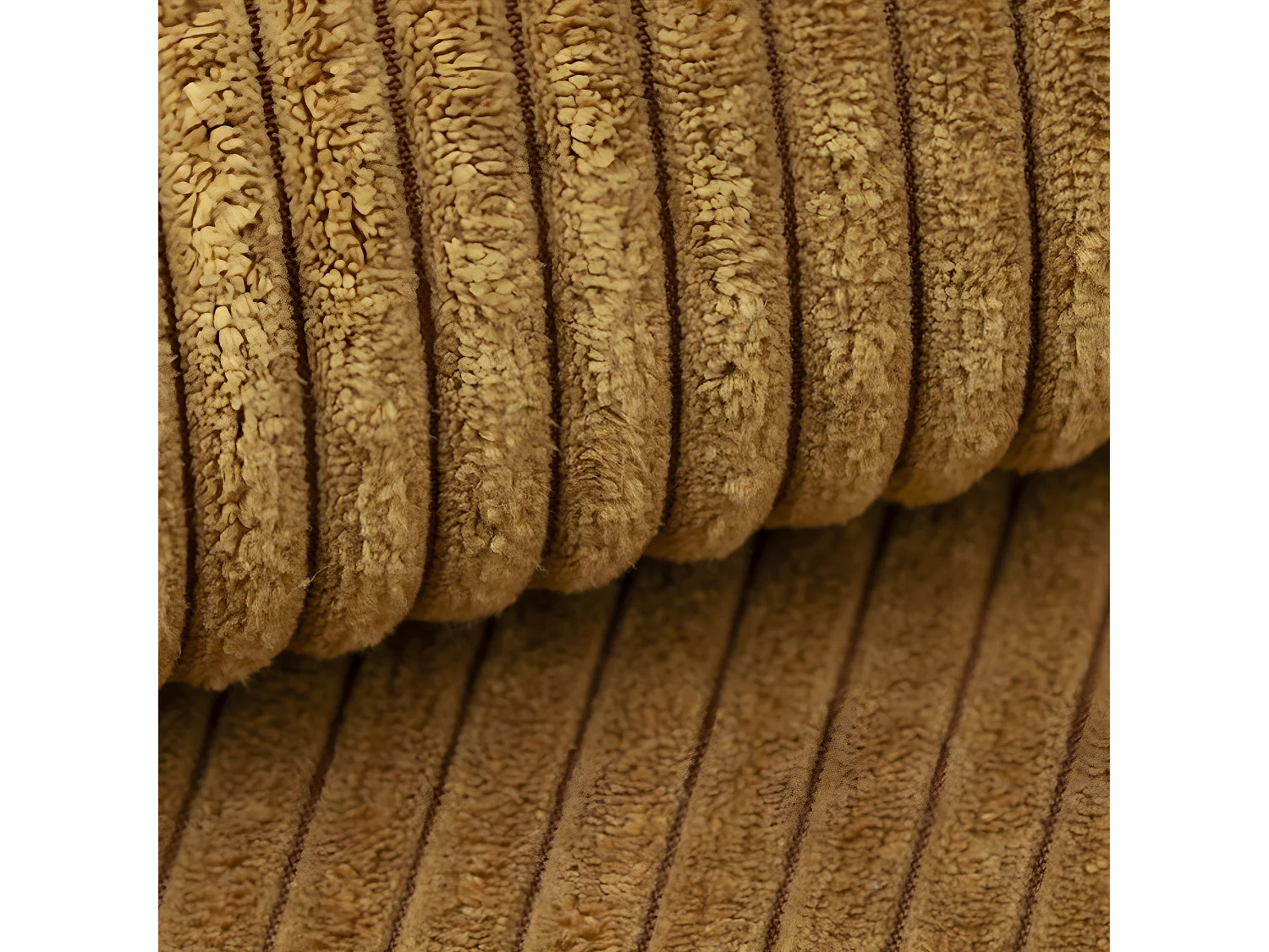 Canapé U 5 places convertible coffre Isaac velours côtelé Jaune