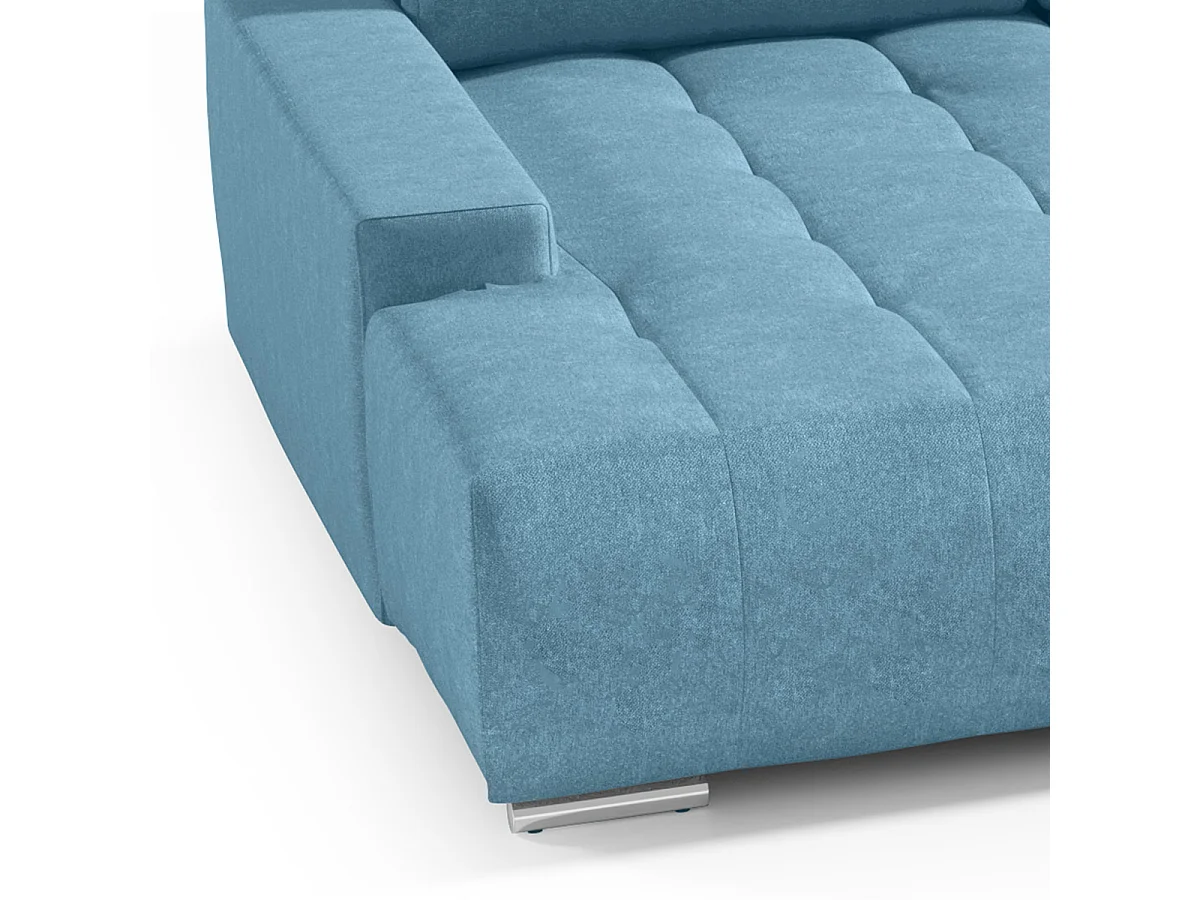 Canapé U 5 places convertible coffre Jonas Bleu