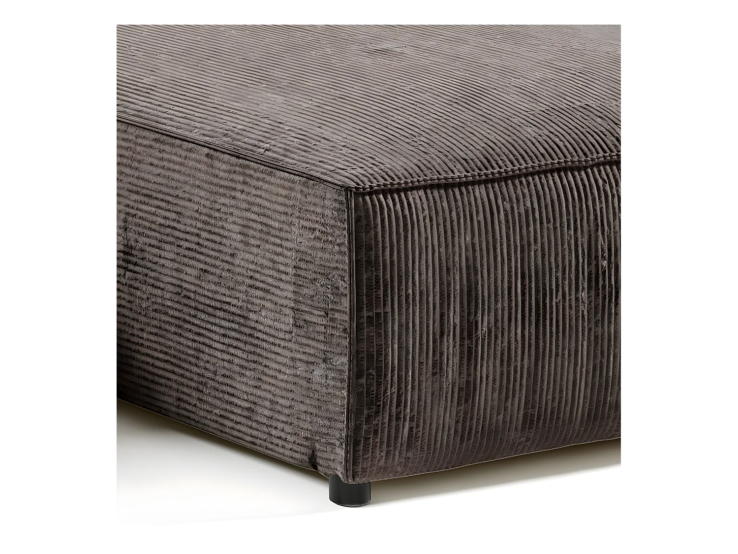 Canapé d'angle réversible et convertible 4 places avec coffre Isaac velours côtelé Marron