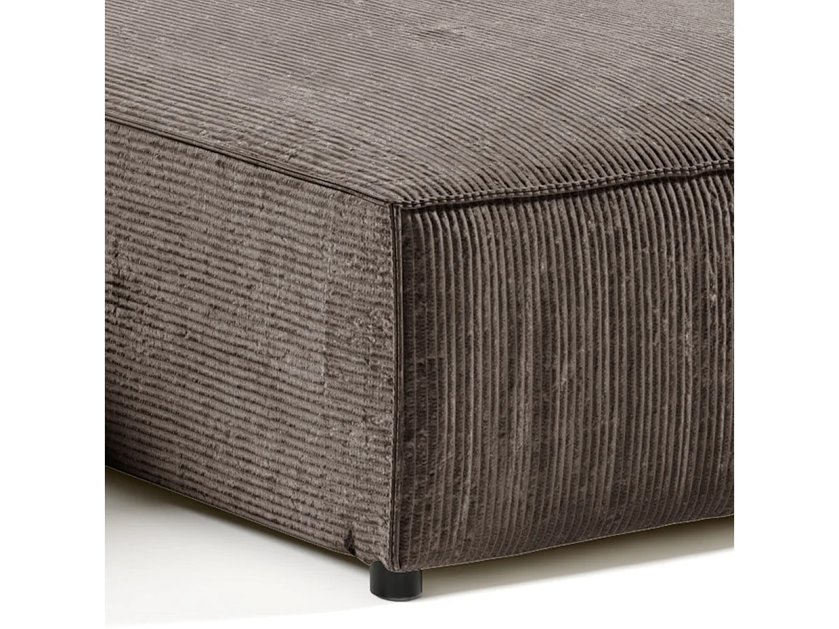 Canapé d'angle réversible et convertible 4 places avec coffre Isaac velours côtelé Marron