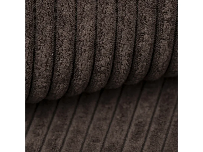 Canapé d'angle réversible et convertible 4 places avec coffre Isaac velours côtelé Marron