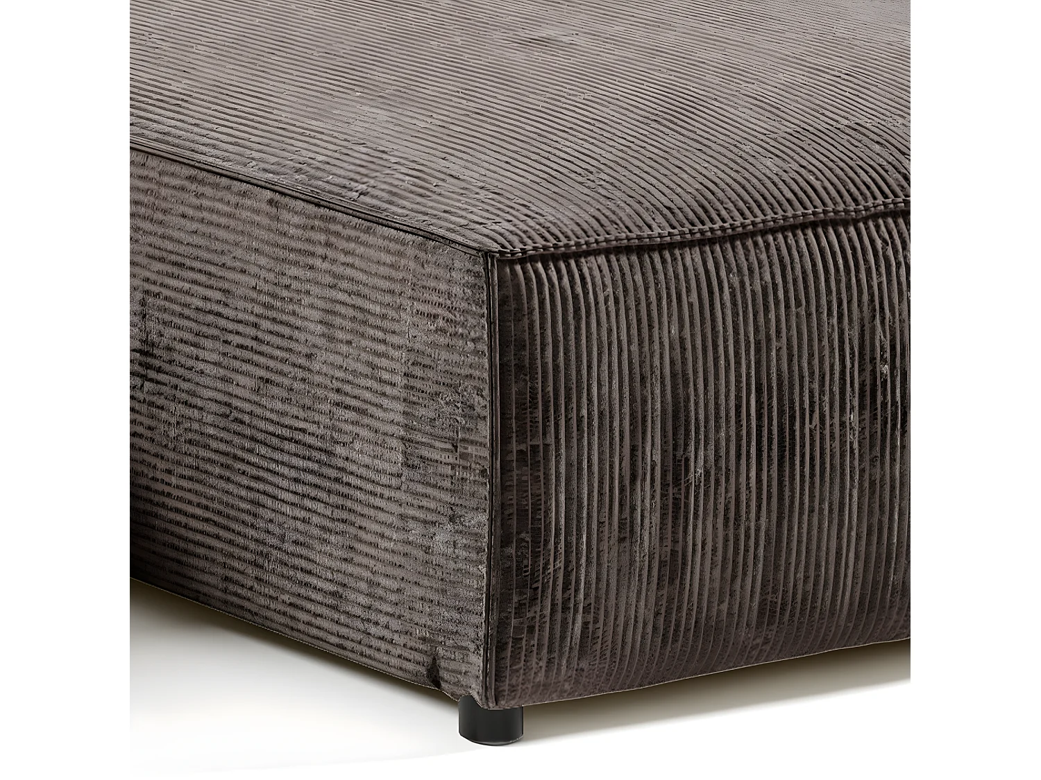 Canapé d'angle réversible et convertible 4 places avec coffre Isaac velours côtelé Marron