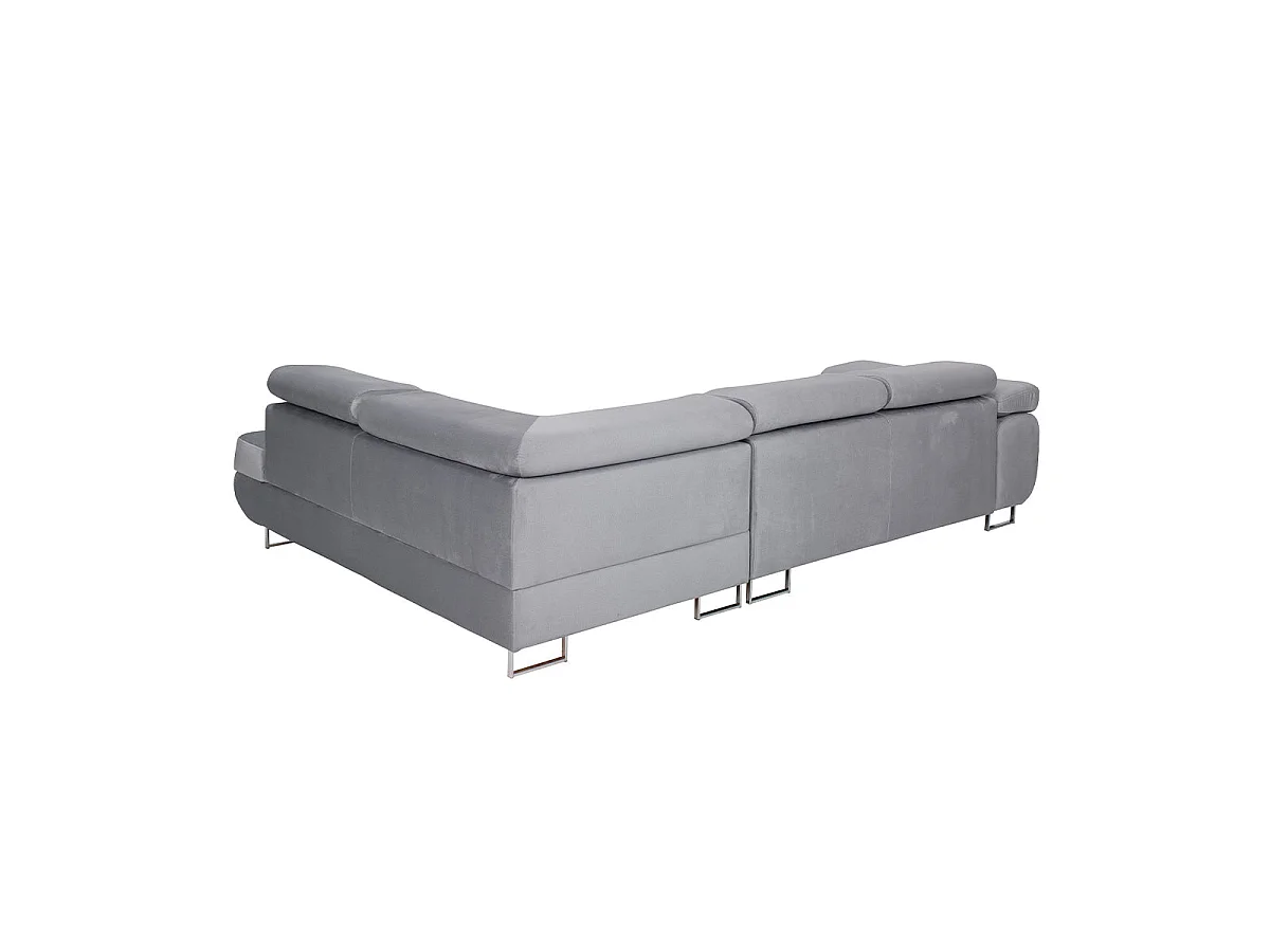 Canapé d'angle convertible 4 places en velours bleu WILSON