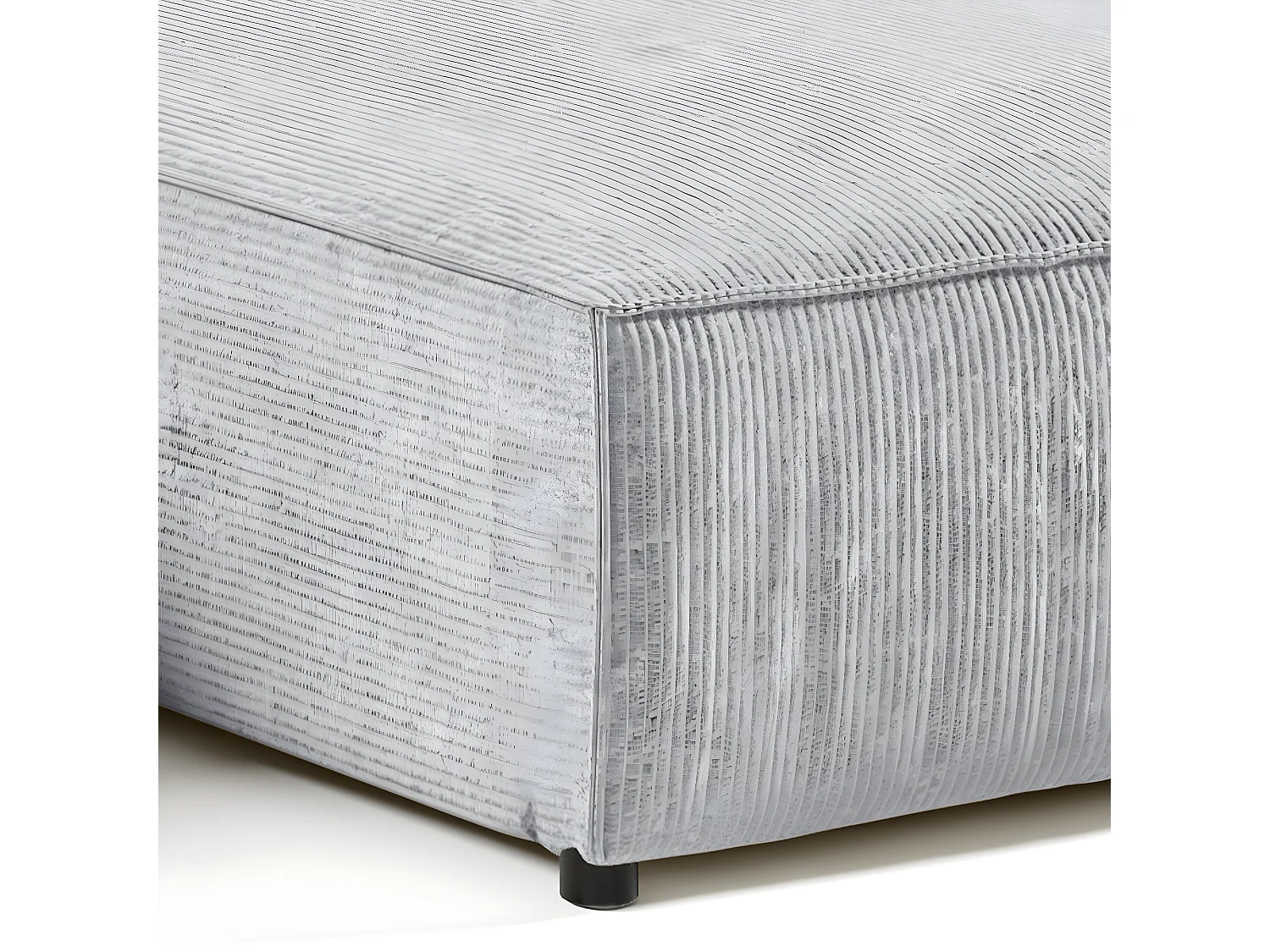 Canapé d'angle réversible et convertible 4 places avec coffre Isaac velours côtelé Gris Clair