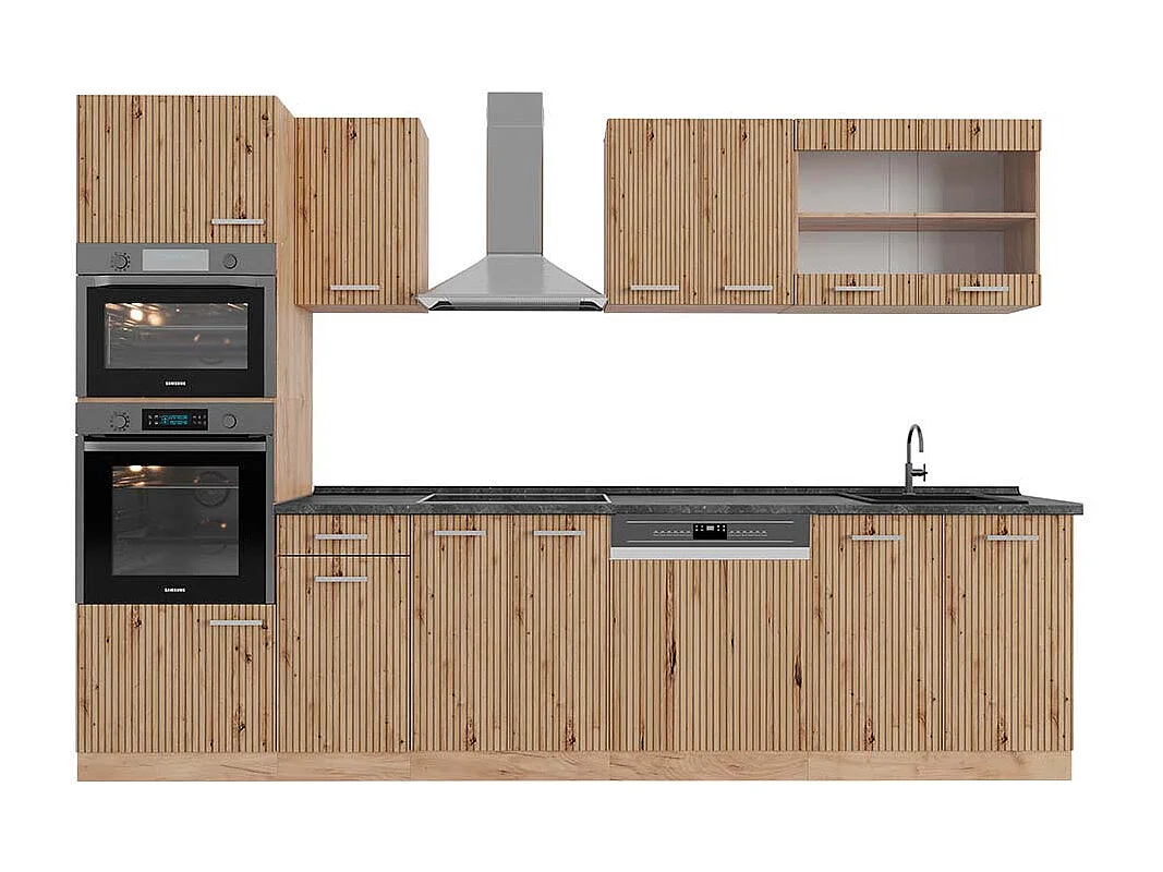 Küchenzeile artisan-eiche/goldkraft eiche 300x60x81.6 r-line