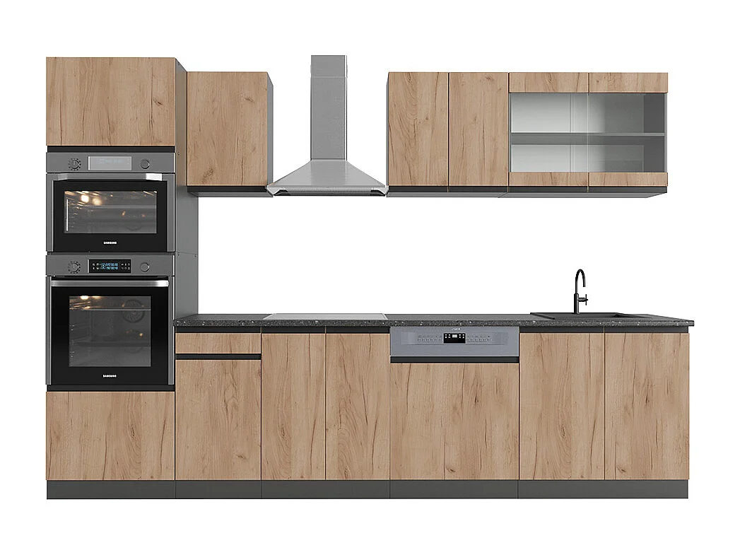 Mueble de cocina oro power roble/antracita 300x46x81.6 r-line