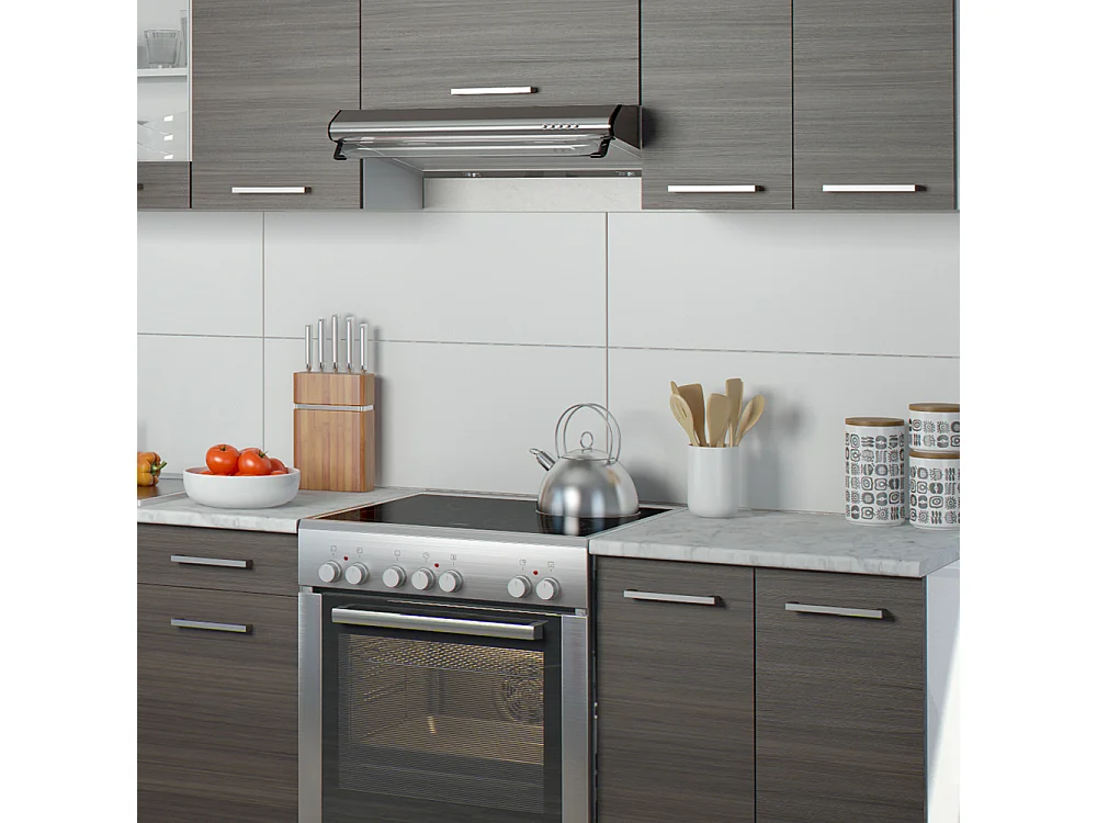 Ligne de cuisine gris noble/blanc 240x60x81.6 raul