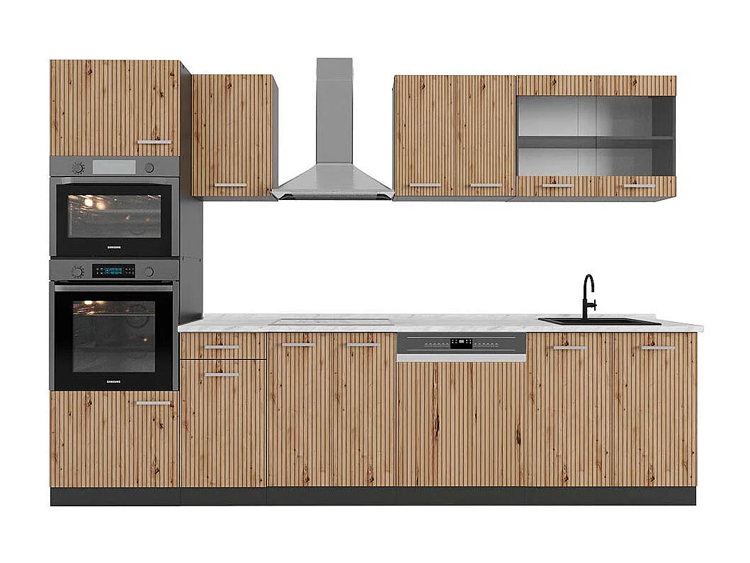 Küchenzeile artisan eiche/anthrazit 300x60x81.6 r-line