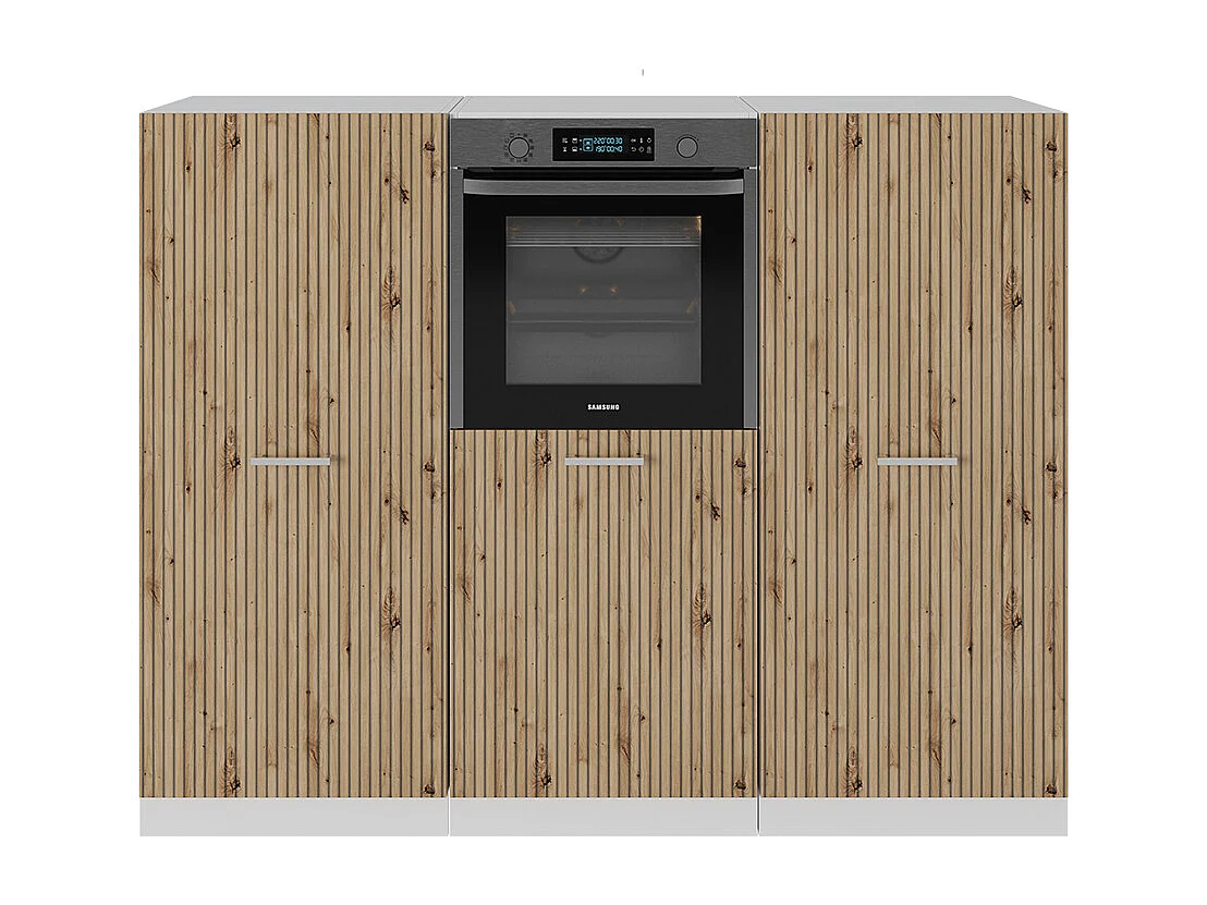 Bloque de cocina roble artesanal/blanco 180x46x81.6 r-line