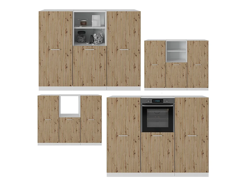 Köksblock hantverks ek/vit 180x46x81.6 r-line
