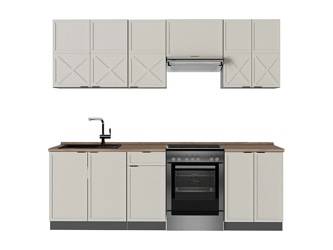Pentry gråbeige/antracit 240x60x81.6 fame-line