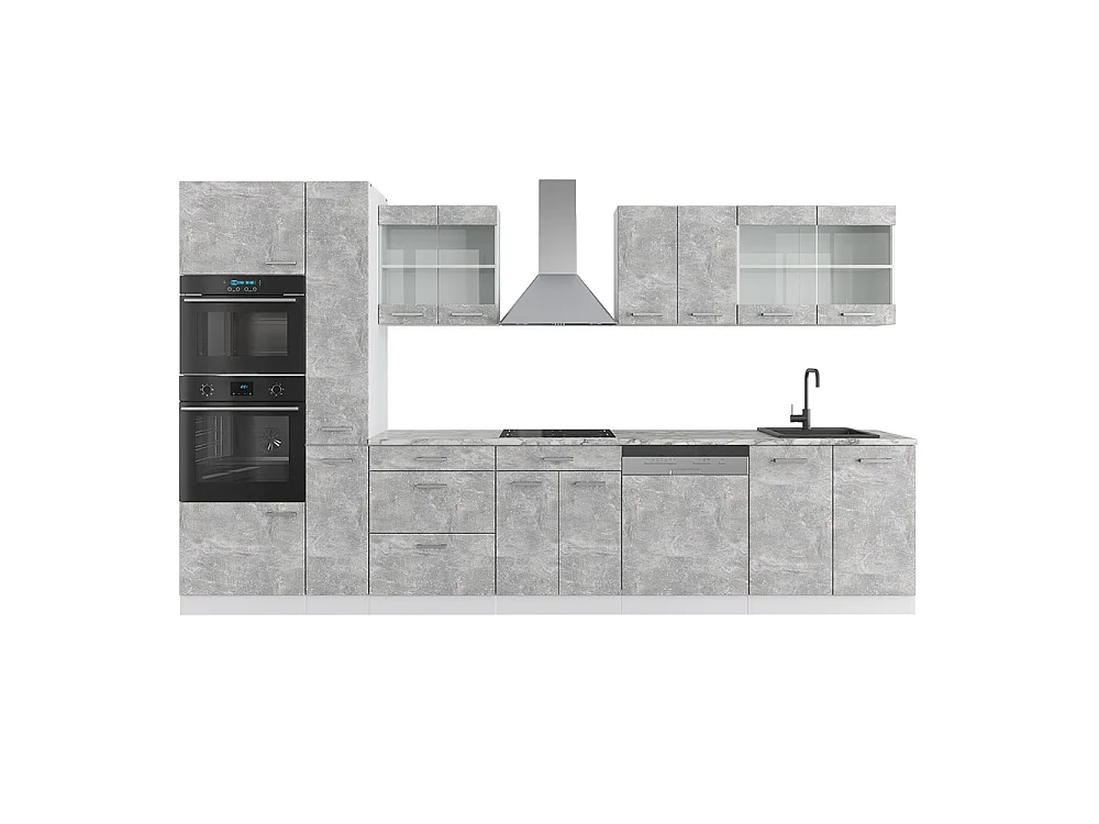 Kuchnia  beton/biały 350x60x81.6 r-line