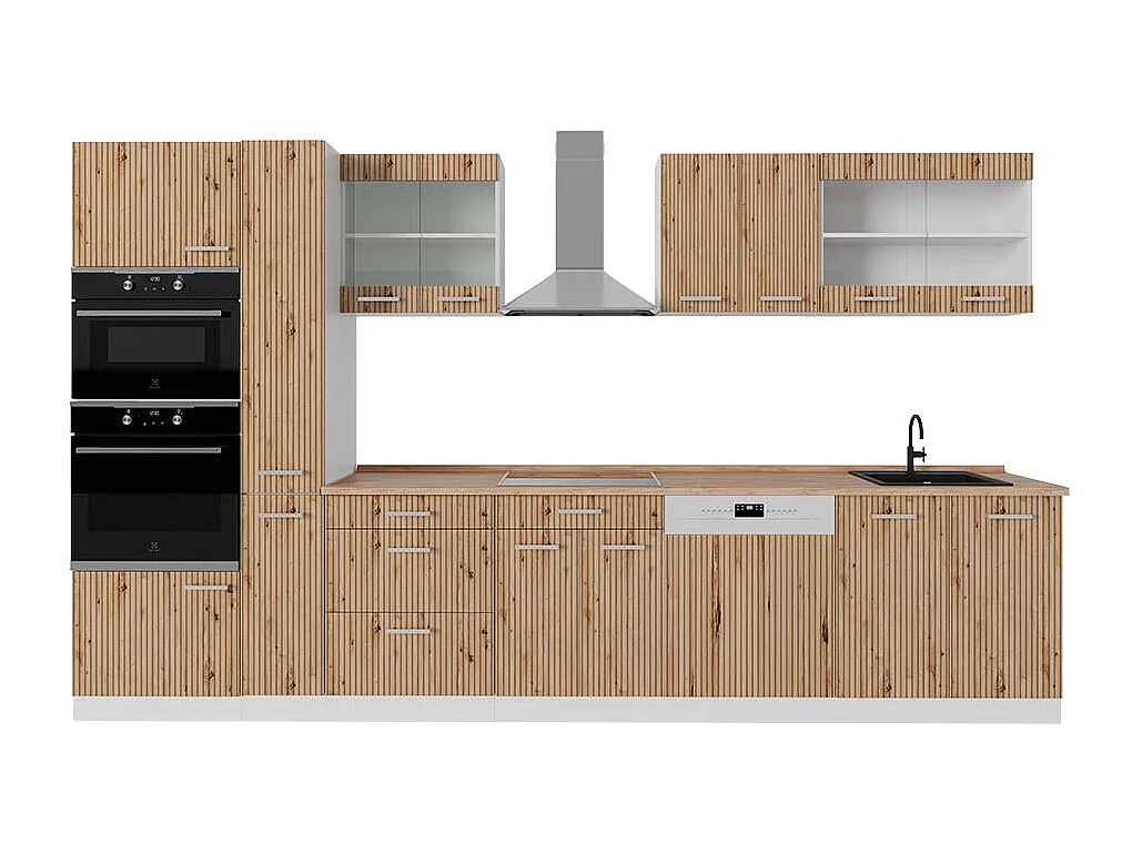 Cuisine artisan chêne/blanc 350x60x81.6 r-line