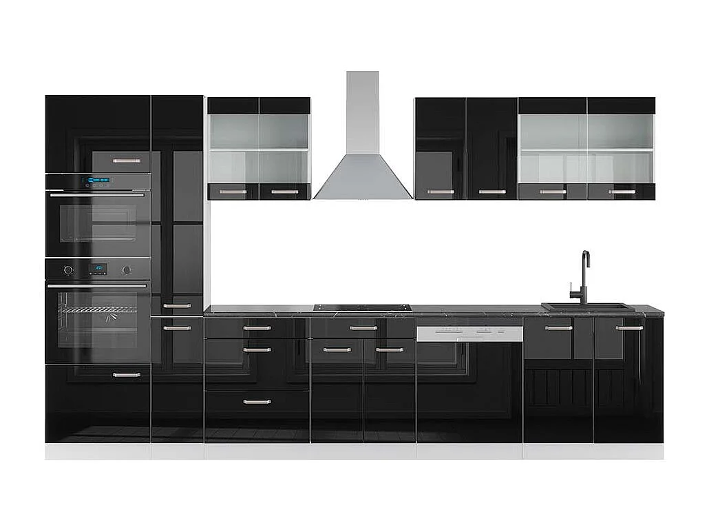 Cuisine noir brillant/blanc 350x60x81.6 r-line