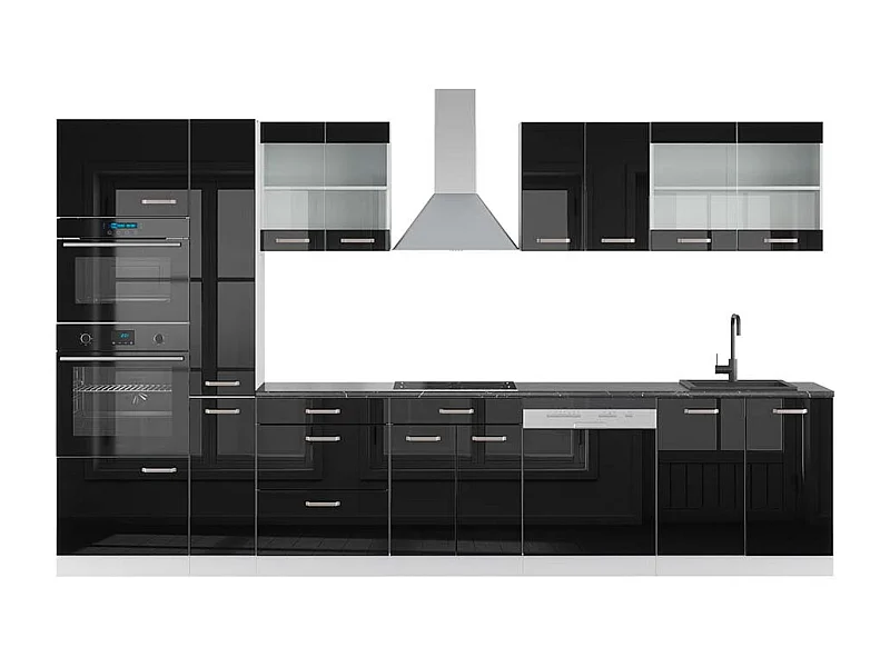 Cuisine noir brillant/blanc 350x60x81.6 r-line