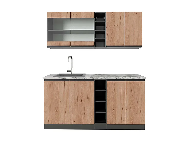 Cocina versátil oro power roble/antracita 160x60x81.6 r-line