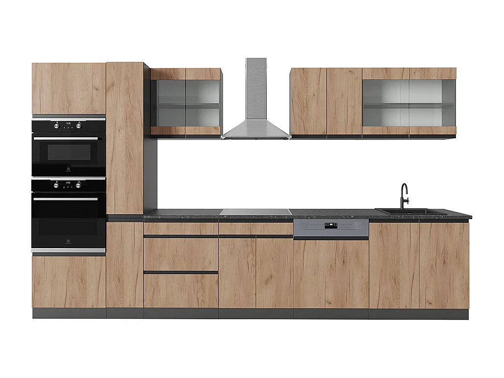 Cuisine chêne doré/anthracite 350x46x81.6 r-line