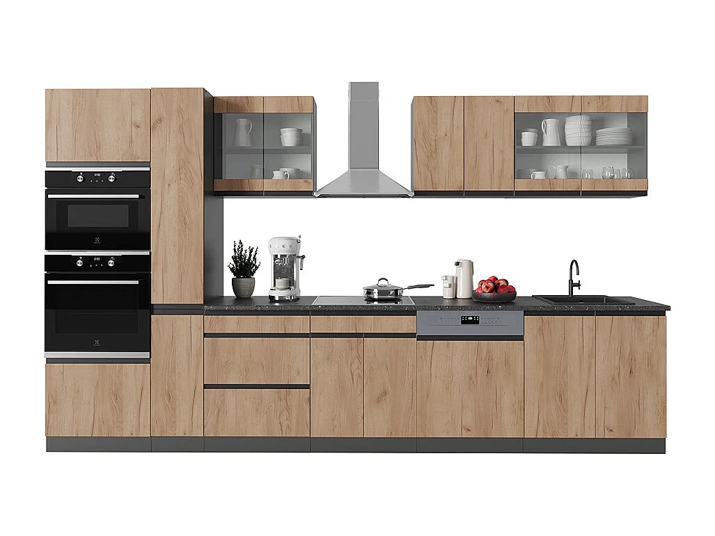 Cuisine chêne doré/anthracite 350x46x81.6 r-line