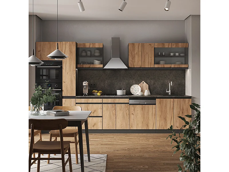 Cuisine chêne doré/anthracite 350x46x81.6 r-line