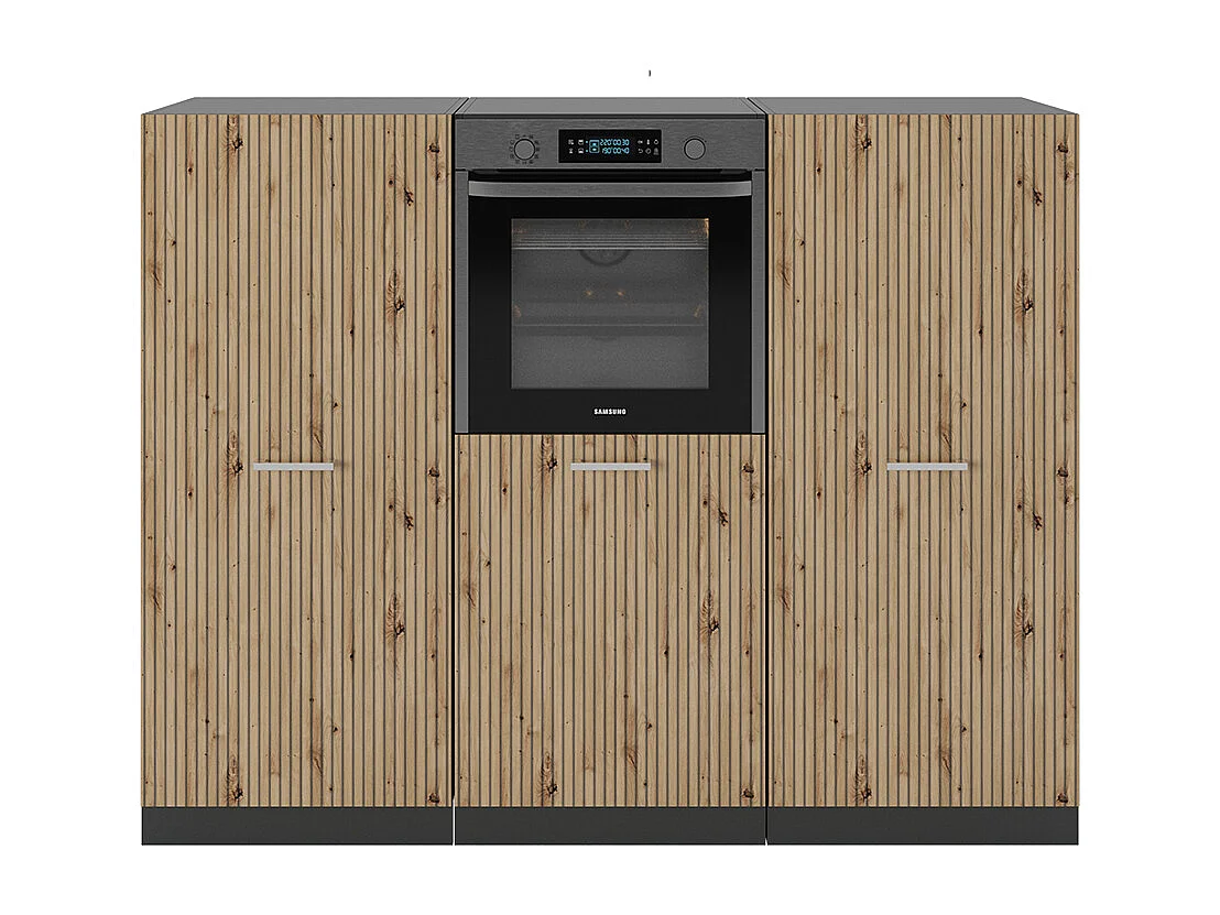 Bloque de cocina roble artesanal/antracita 180x46x81.6 r-line