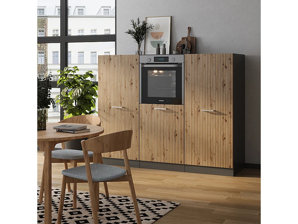 Bloc cuisine chêne artisan/anthracite 180x46x81.6 r-line