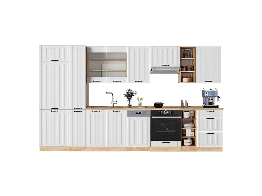 Køkkenrække hvid landhus 355x46x81.6 fame-line