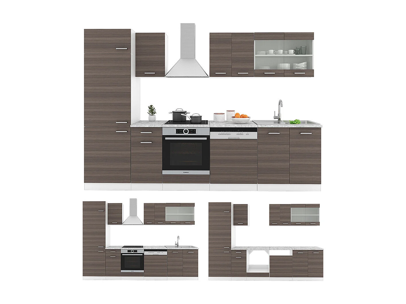 Cuisine gris noble/blanc 300x46x81.6 r-line