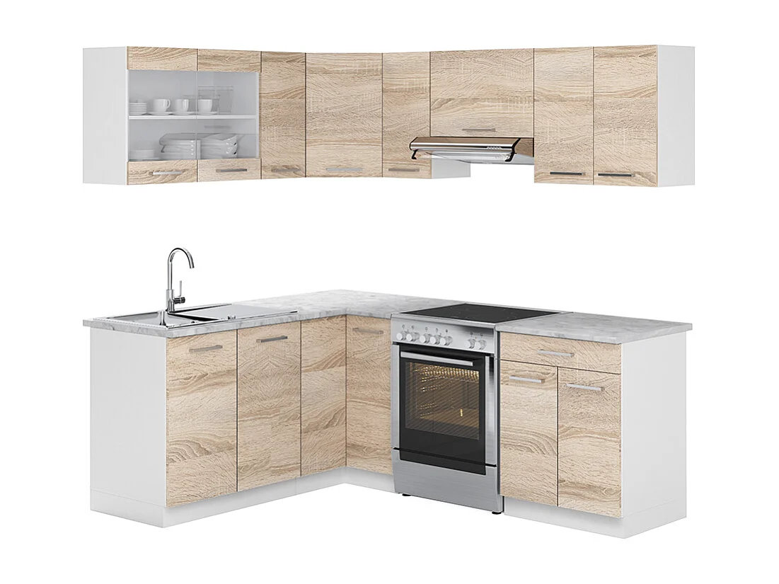 Cuisine dangle blanc/sonoma 210x60x81.6 rick