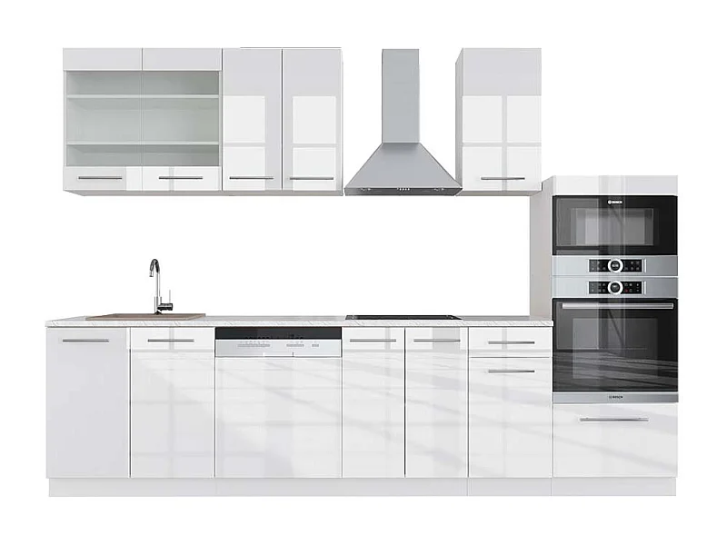 Mueble de cocina blanco alto brillo/blanco 300x60x81.6 fame-line