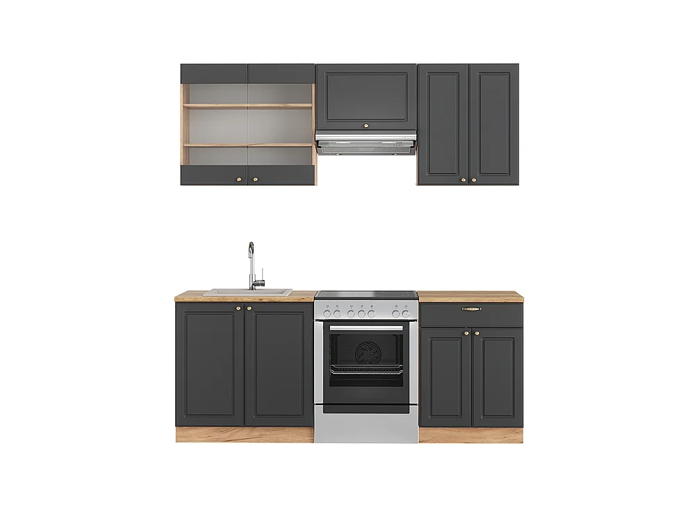 Pentry antracit lanthus/goldkraft ek 200x60x81.6 fame-line