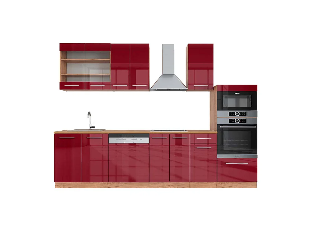 Pentry bordeaux högblank/goldkraft ek 300x60x81.6 fame-line