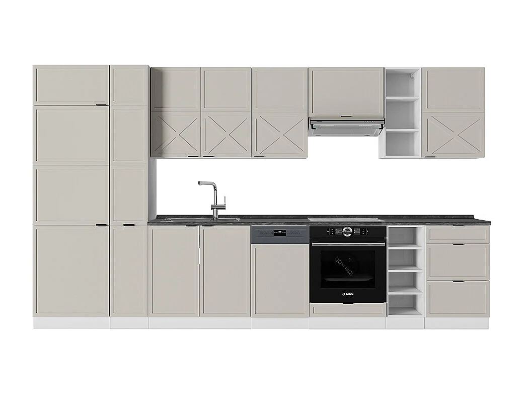Pentry gråbeige/vit 355x60x81.6 fame-line