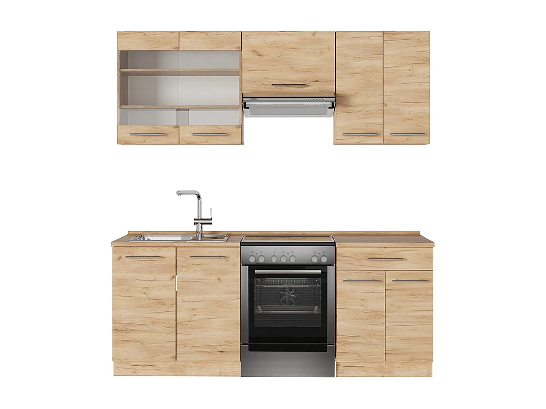 Cuisine chêne de force doré 200x46x81.6 fame-line