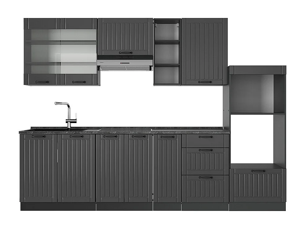 Cuisine gris foncé 280x60x81.6 fame-line