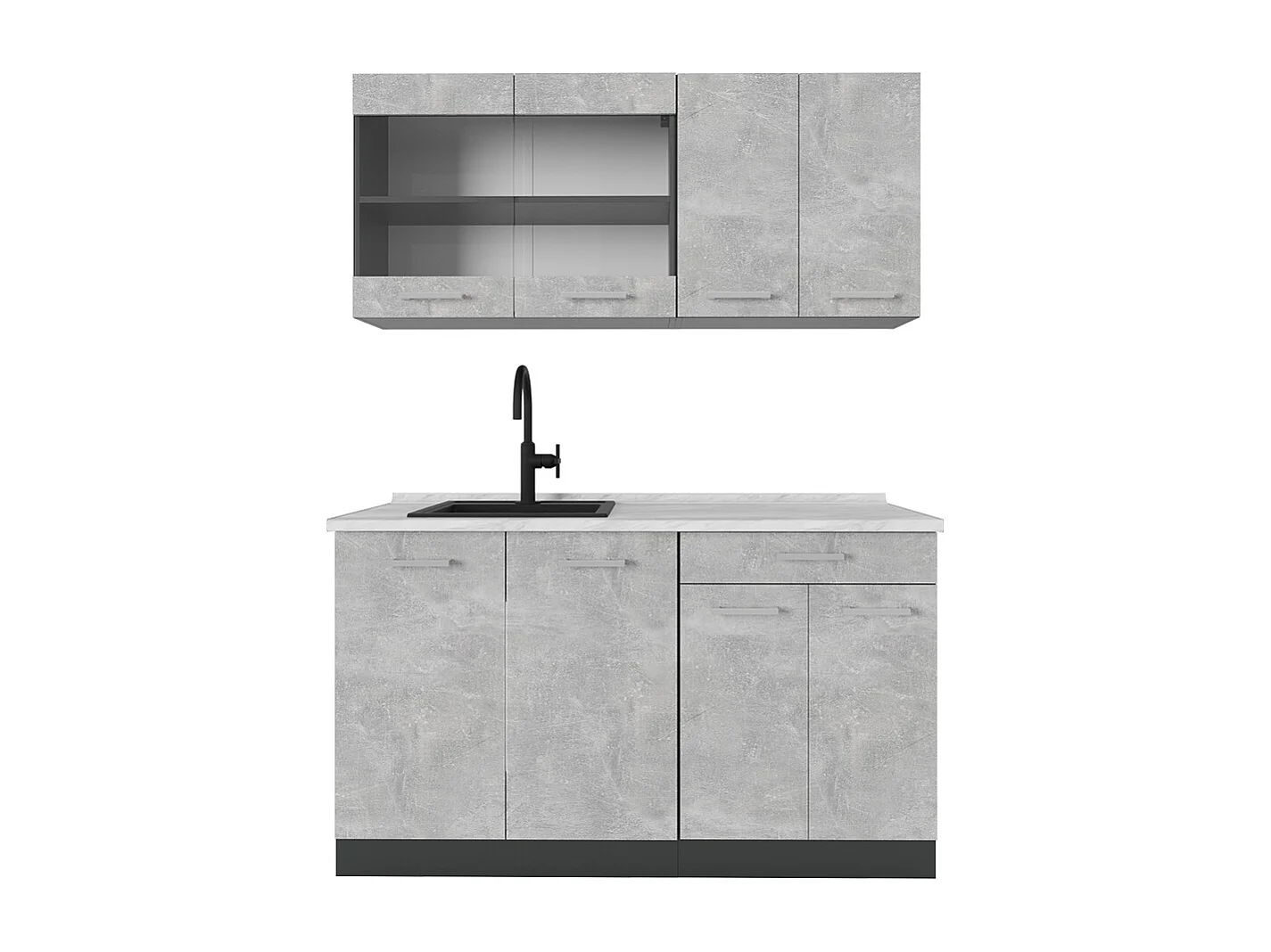 Cuisine béton/anthracite 140x60x81.6 r-line