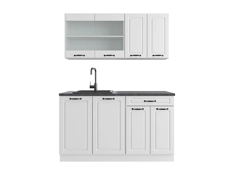 Mueble de cocina casa de campo blanca/blanca 140x60x81.6 r-line