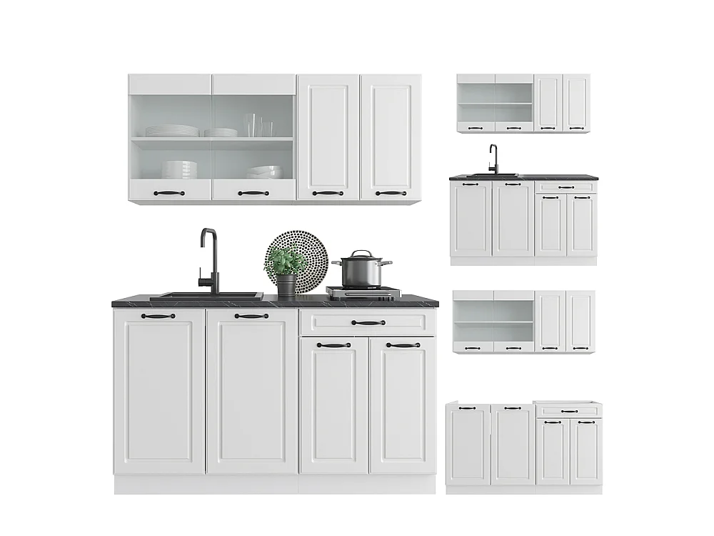 Cuisine blanc campagne/blanc 140x60x81.6 r-line