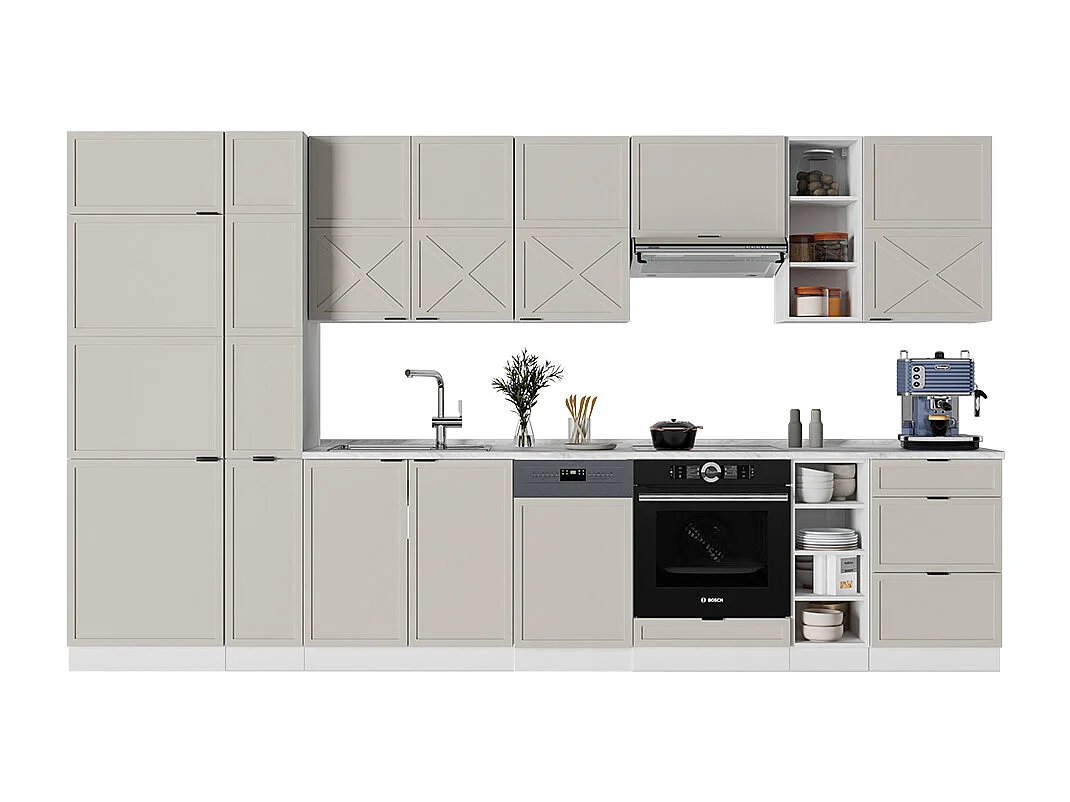 Cuisine grisbeige/blanc 355x60x81.6 fame-line
